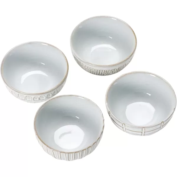 imageCreative CoOp Debossed Stoneware Bowl White 4 Styles Dinnerware Cream