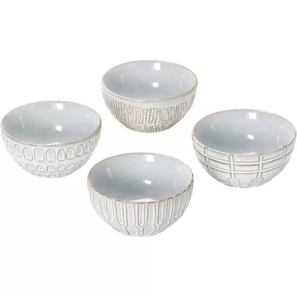 imageCreative CoOp Debossed Stoneware Bowl White 4 Styles Dinnerware Cream