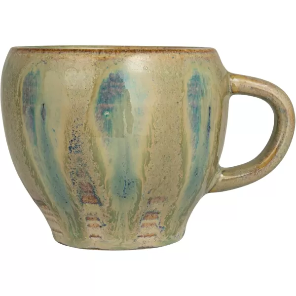 imageCreative CoOp Geometric Harmony Stoneware Bowls Green and Blue Set of 3Mugs
