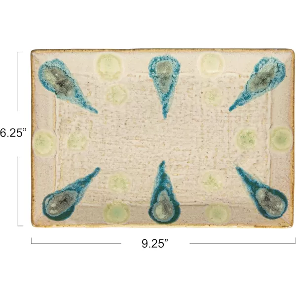 imageCreative CoOp Geometric Harmony Stoneware Bowls Green and Blue Set of 3Platter