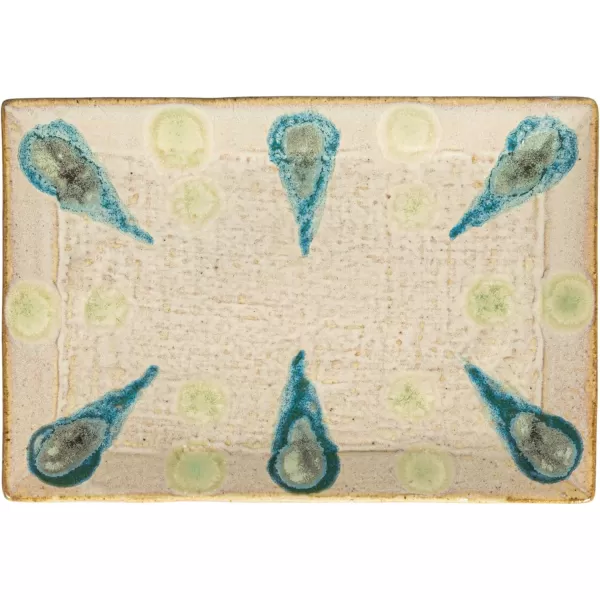 imageCreative CoOp Geometric Harmony Stoneware Bowls Green and Blue Set of 3Platter