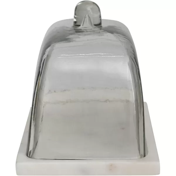 imageCreative CoOp Glass Marble Base Clear and White Cloche