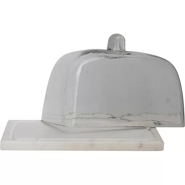 imageCreative CoOp Glass Marble Base Clear and White Cloche