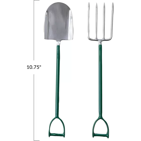 imageCreative CoOp Green 2Piece Stainless Steel Salad Server Set Medium