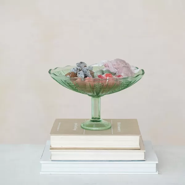 imageCreative CoOp Green Emerald Elegance Glass Food Pedestal Medium