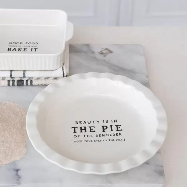 imageCreative CoOp Inspirational Brew Stoneware Coffee Mug Set White and Black Set of 6Pie Dish