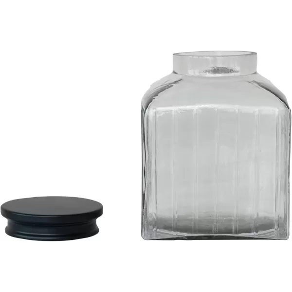 imageCreative CoOp Large Clear Square Glass Jar with Lid Black9 Cup
