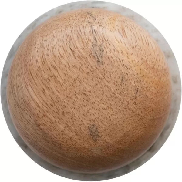 imageCreative CoOp Modern Marble Canister with Wood Lid NaturalBeige