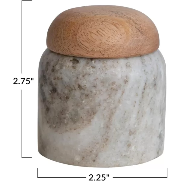 imageCreative CoOp Modern Marble Canister with Wood Lid NaturalBeige
