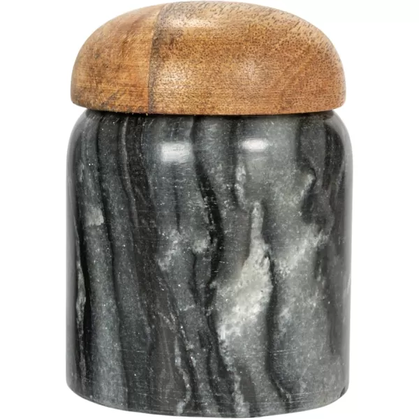 imageCreative CoOp Modern Marble Canister with Wood Lid NaturalGray