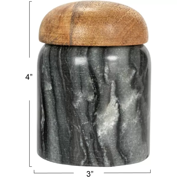 imageCreative CoOp Modern Marble Canister with Wood Lid NaturalGray