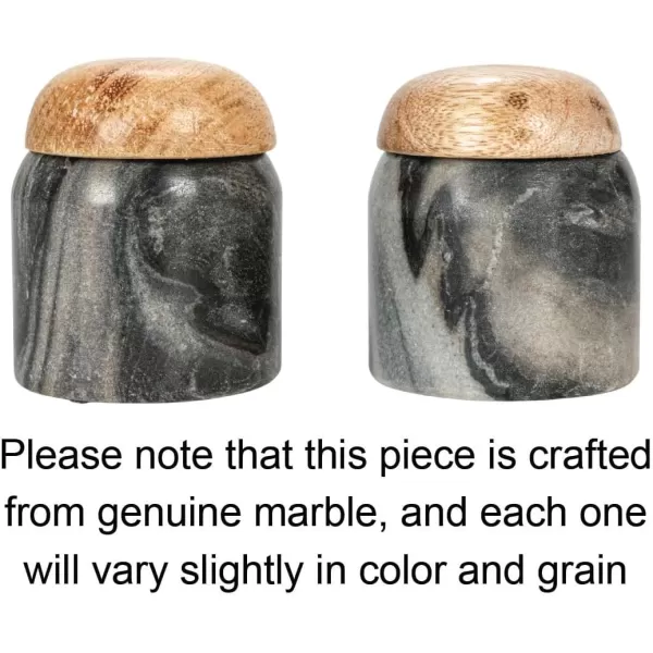 imageCreative CoOp Modern Marble Canister with Wood Lid NaturalGray