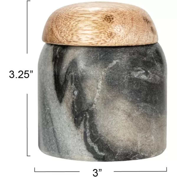 imageCreative CoOp Modern Marble Canister with Wood Lid NaturalGray