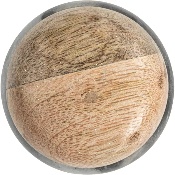 imageCreative CoOp Modern Marble Canister with Wood Lid NaturalGray