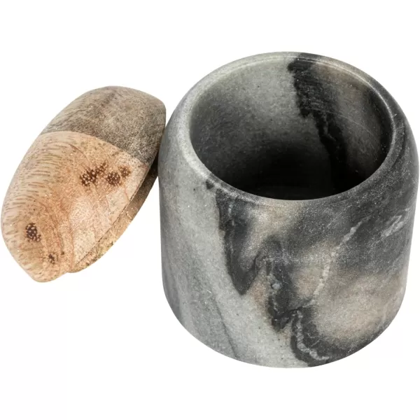 imageCreative CoOp Modern Marble Canister with Wood Lid NaturalGray