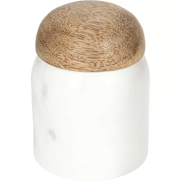imageCreative CoOp Modern Marble Canister with Wood Lid NaturalWhite
