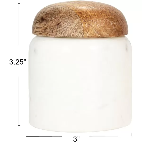 imageCreative CoOp Modern Marble Canister with Wood Lid NaturalWhite