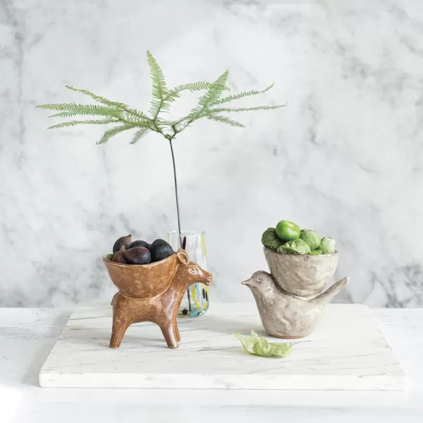 imageCreative CoOp Rustic Stoneware Donkey Bowl BrownBird