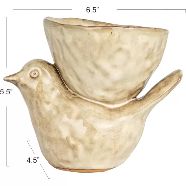 imageCreative CoOp Rustic Stoneware Donkey Bowl BrownBird