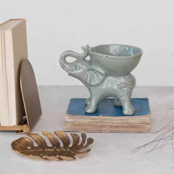 imageCreative CoOp Rustic Stoneware Donkey Bowl BrownElephant