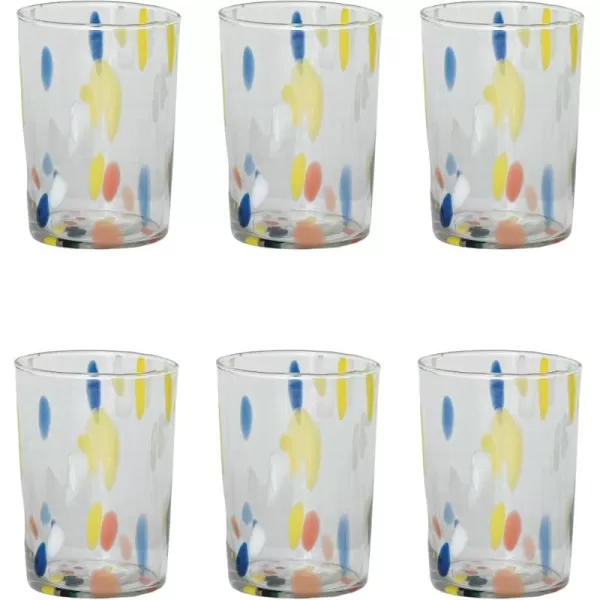 imageCreative CoOp 10 oz Blown Confetti Drinking Glass Multicolor Set of 610 oz
