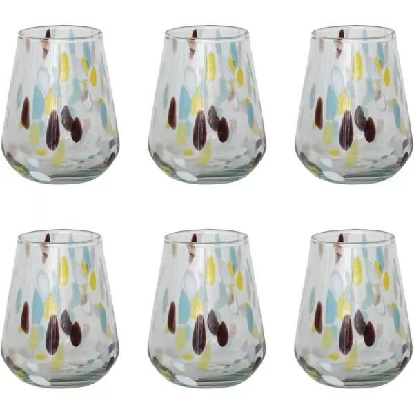 imageCreative CoOp 10 oz Blown Confetti Drinking Glass Multicolor Set of 6125 oz