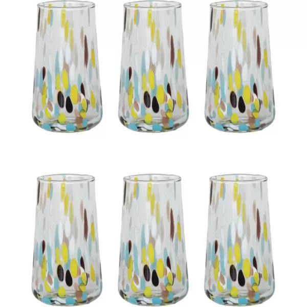 imageCreative CoOp 10 oz Blown Confetti Drinking Glass Multicolor Set of 613 oz