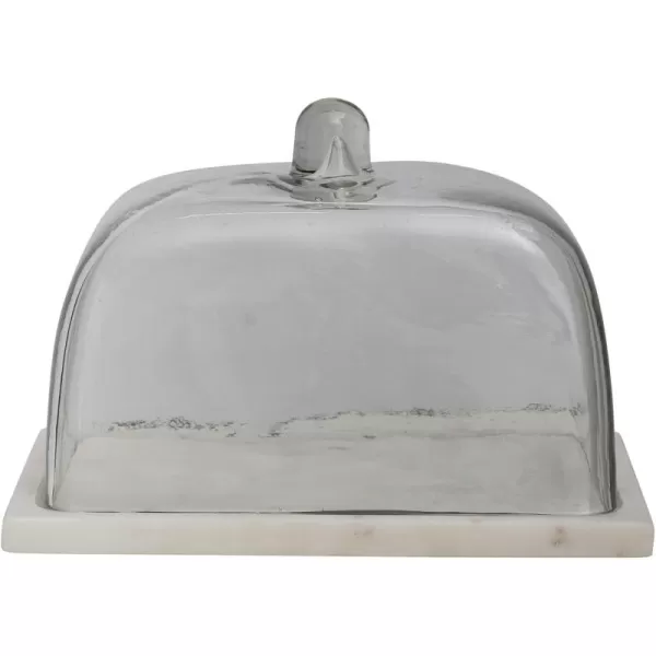imageCreative CoOp Glass Marble Base Clear and White Cloche