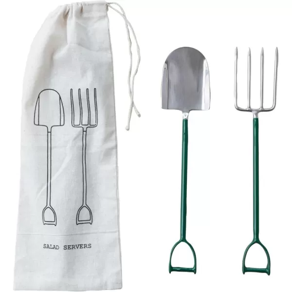 imageCreative CoOp Green 2Piece Stainless Steel Salad Server Set Medium