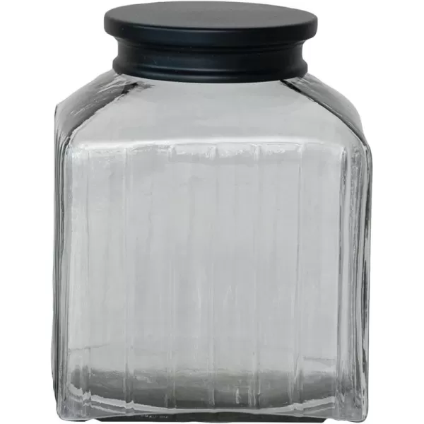 imageCreative CoOp Large Clear Square Glass Jar with Lid Black9 Cup