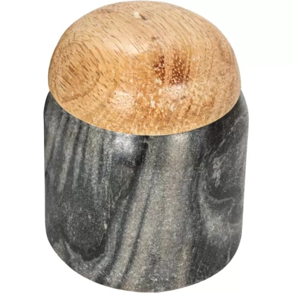imageCreative CoOp Modern Marble Canister with Wood Lid NaturalGray