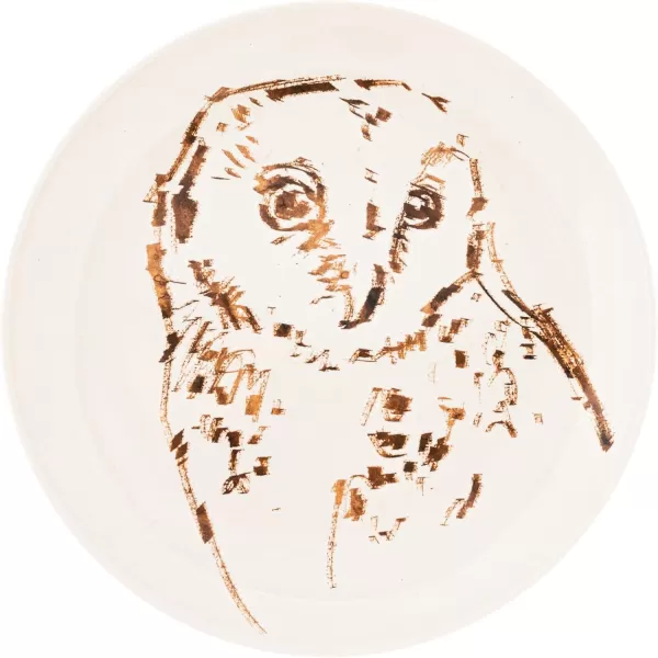 imageCreative CoOp 105 Inches Round Stoneware Dinnerware Set with Animal and Flower Designs Cream Set of 6 Plates