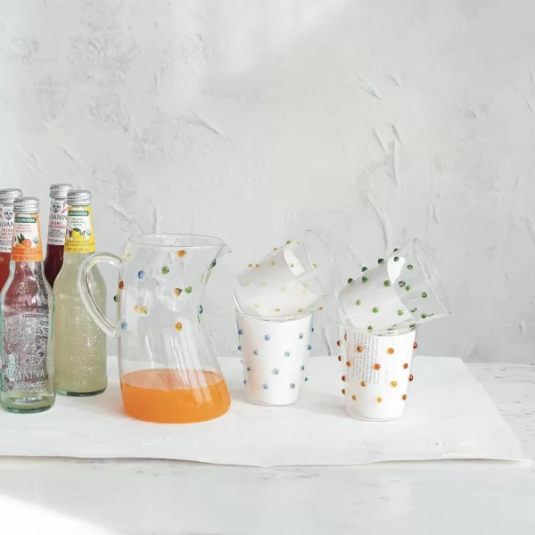 imageCreative CoOp 13 Oz Dotted Borosilicate Glassware Set Multicolor Set of 4Pitcher