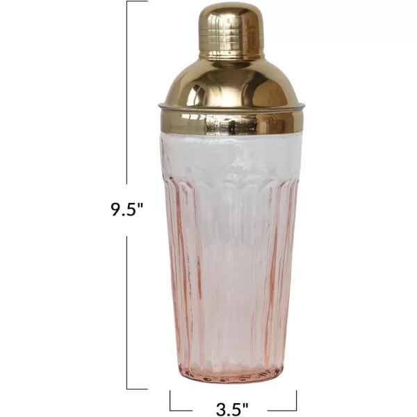 imageCreative CoOp 20 oz Glass Cocktail Shaker Pink and Gold