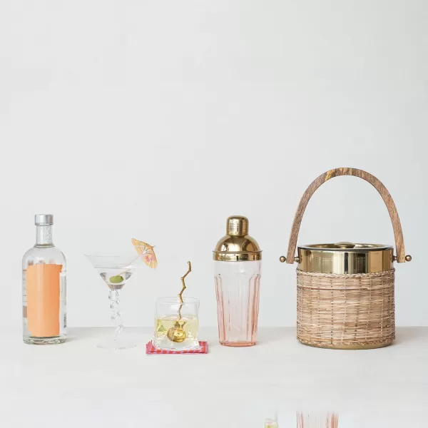 imageCreative CoOp 20 oz Glass Cocktail Shaker Pink and Gold