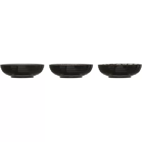 imageCreative CoOp 375quot Rectangle Stoneware Set of 2 Patterns Dish Midnight BlueBowl