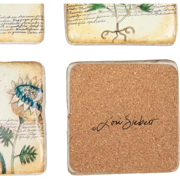 imageCreative CoOp 4 Floral Resin Coasters in Wood Box