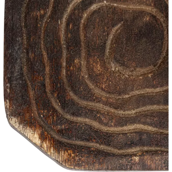 imageCreative CoOp 4 Inches Round HandCarved Mango Wood Distressed Finish Natural Set of 4 Coaster Brown