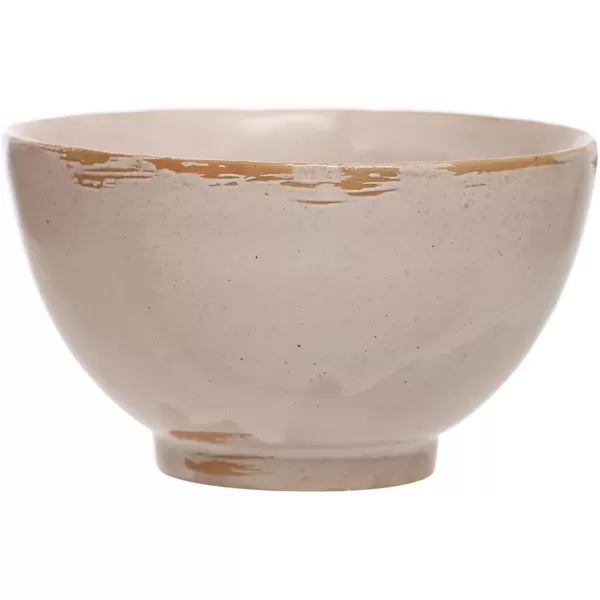imageCreative CoOp 4 Inches Round Stoneware Dinnerware Set with Reactive Glaze Cream Set of 12 Bowls