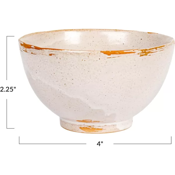 imageCreative CoOp 4 Inches Round Stoneware Dinnerware Set with Reactive Glaze Cream Set of 12 Bowls