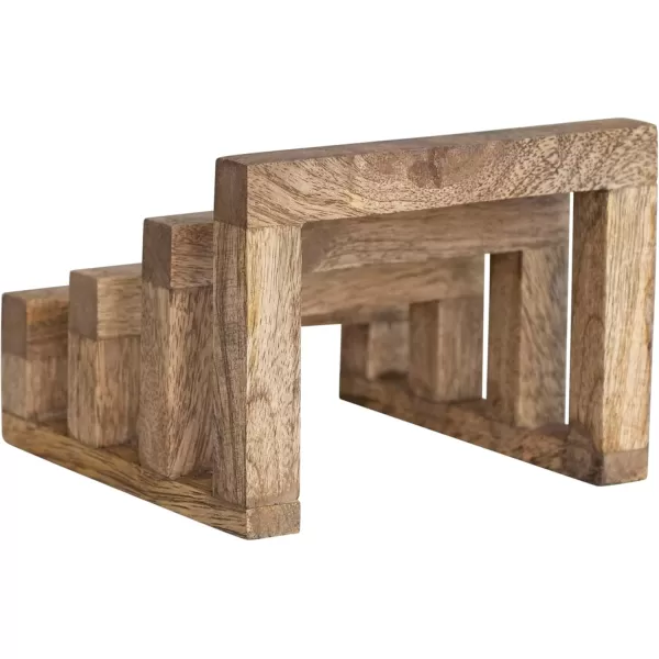 imageCreative CoOp 6 Inches Mango Wood Cutting Board 3 Sections for Kitchen Natural Stand