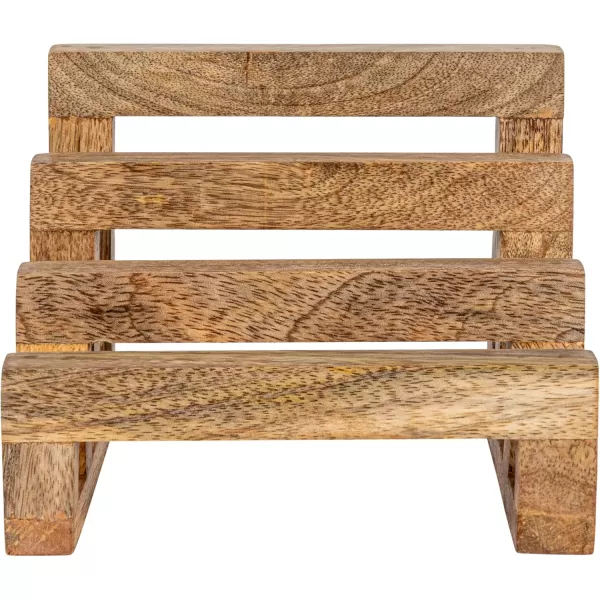 imageCreative CoOp 6 Inches Mango Wood Cutting Board 3 Sections for Kitchen Natural Stand
