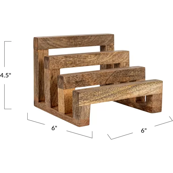 imageCreative CoOp 6 Inches Mango Wood Cutting Board 3 Sections for Kitchen Natural Stand