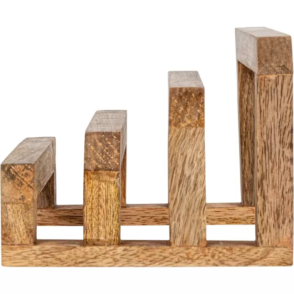 imageCreative CoOp 6 Inches Mango Wood Cutting Board 3 Sections for Kitchen Natural Stand