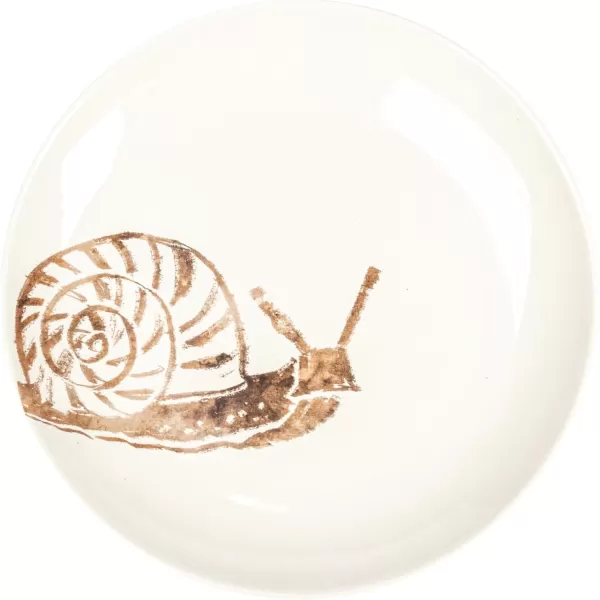 imageCreative CoOp 825 Inches Round Stoneware Dinnerware Set with Sea Animal Designs Cream Set of 6 Plates