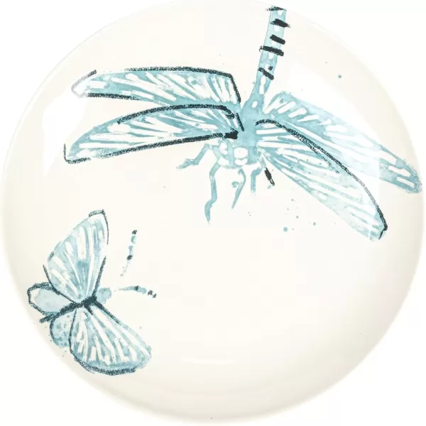 imageCreative CoOp 825 Inches Round Stoneware Dinnerware Set with Sea Animal Designs Cream Set of 6 Plates