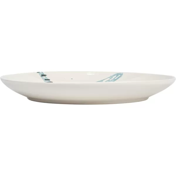 imageCreative CoOp 825 Inches Round Stoneware Dinnerware Set with Sea Animal Designs Cream Set of 6 Plates