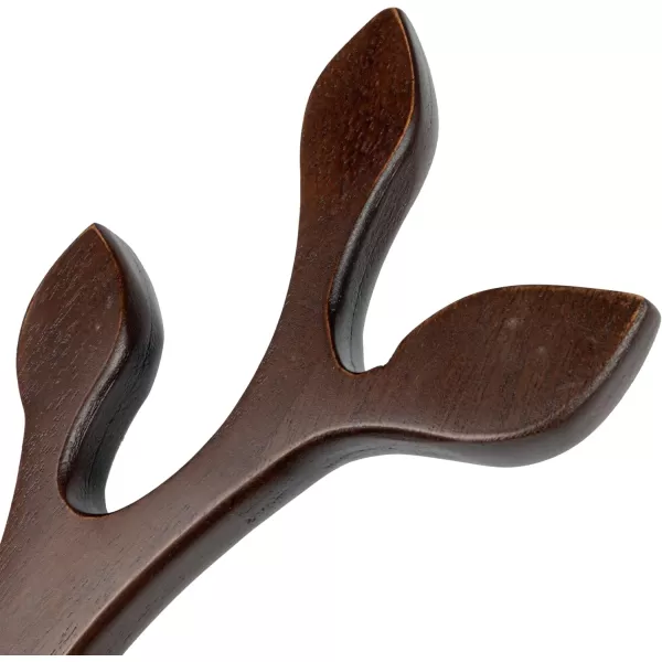 imageCreative CoOp Acacia Wood Slicer Branch Shape Design Handle Walnut Finish Cheese and Cutting Board