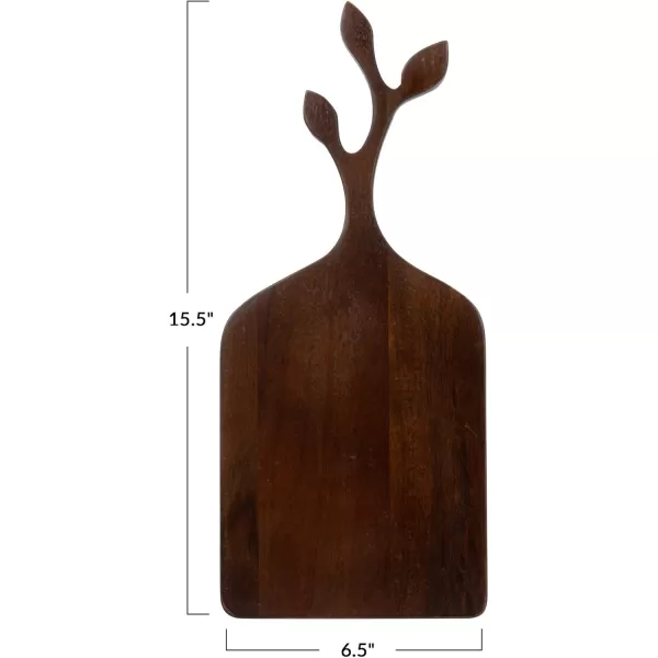 imageCreative CoOp Acacia Wood Slicer Branch Shape Design Handle Walnut Finish Cheese and Cutting Board