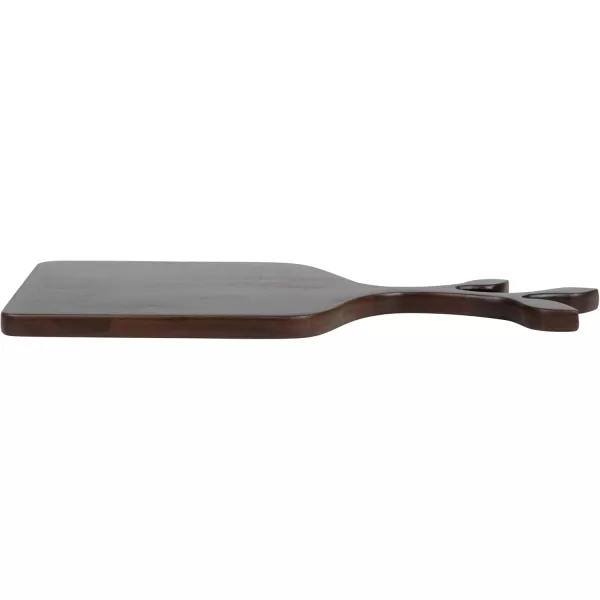 imageCreative CoOp Acacia Wood Slicer Branch Shape Design Handle Walnut Finish Cheese and Cutting Board